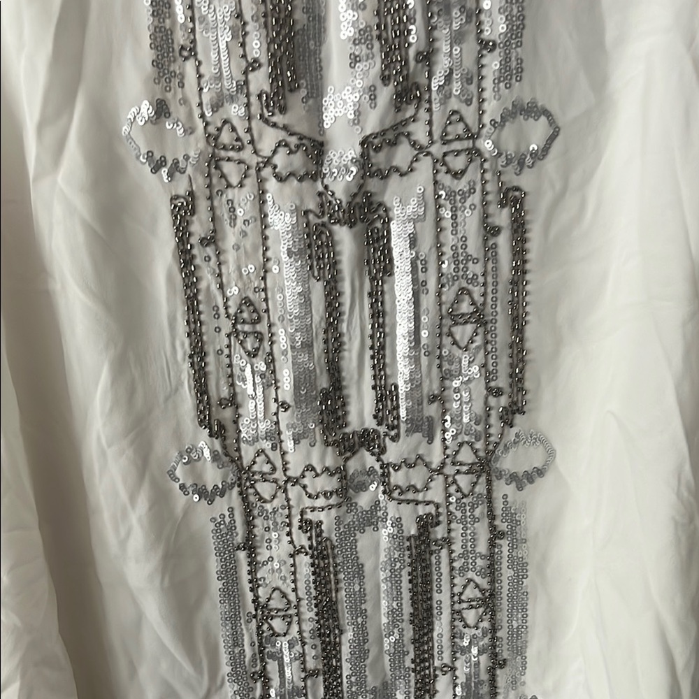 White Dress with Silver Sequin Design